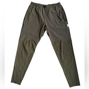 Reigning Champ Two-Tone Green Joggers Lightweight Recycled Nylon Pockets Size S
